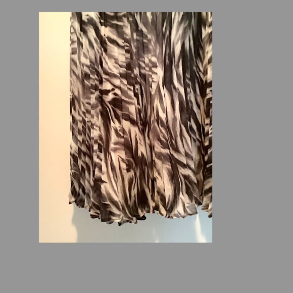 Talbots Classic  summer Zebra print pleated and lined skirt Size 10, side zipper - Picture 2 of 8